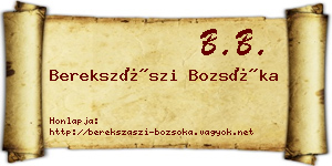 Berekszászi Bozsóka névjegykártya